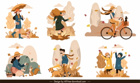 autumn backgrounds lifestyle sketch colored classic cartoon