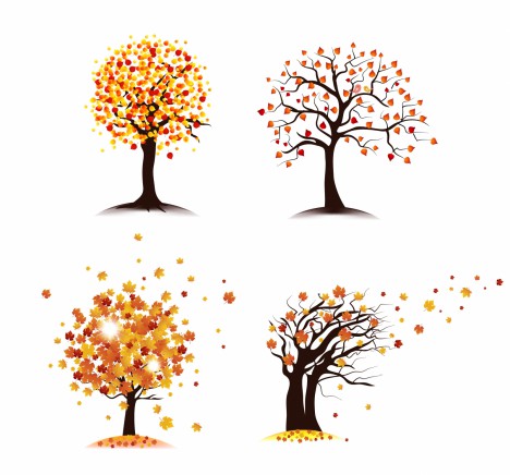 Autumn tree set