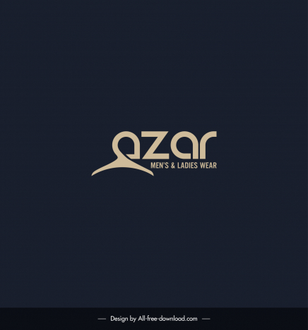 azar mens ladies wear  logo template flat elegant stylized texts clothes hanger outline