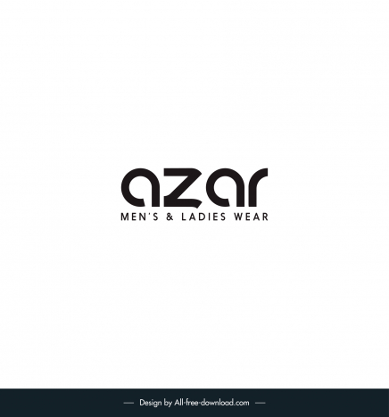 azar mens ladies wear logo template simple flat texts design