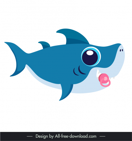 Baby shark icon cute stylized cartoon outline vectors stock in format for  free download 162 bytes