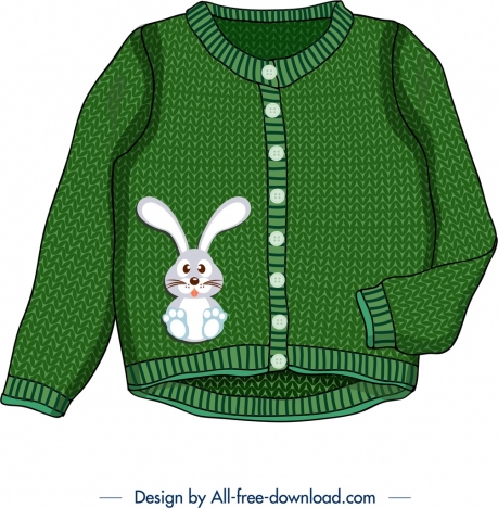 Baby sweater icon bunny decor cute green design vectors stock in format for  free download 