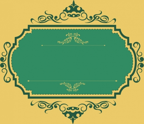 badge frame template classical curved design