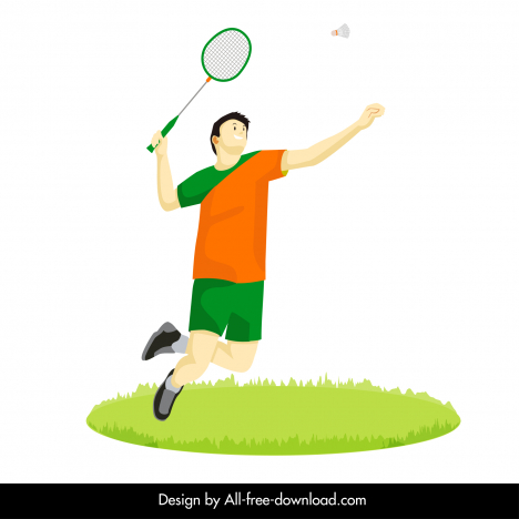 Badminton Player  vector illustration sketch hand drawn with black lines  isolated on white background Art Print  Barewalls Posters  Prints   bwc44905364