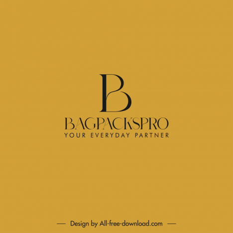 bagpackspro logotype flat calligraphic text outline