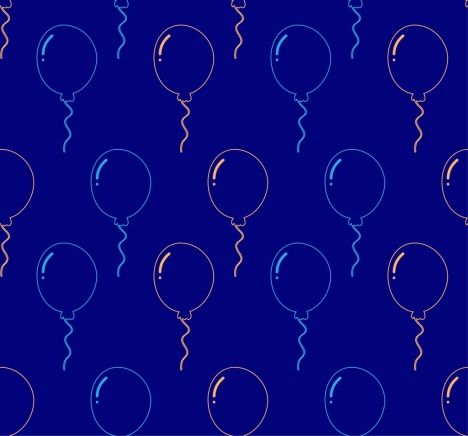 balloons pattern sketch blue decoration repeating design