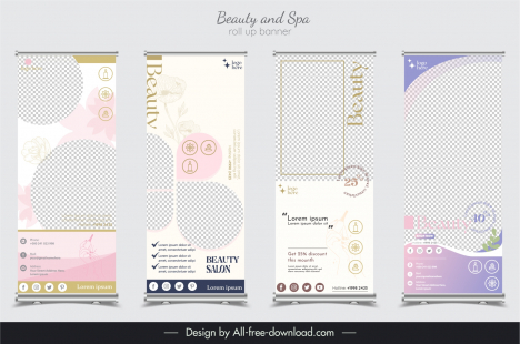 beauty spa roll up banner templates collection elegant modern