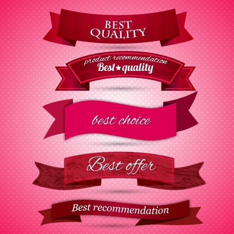 best quality red ribbon banner set