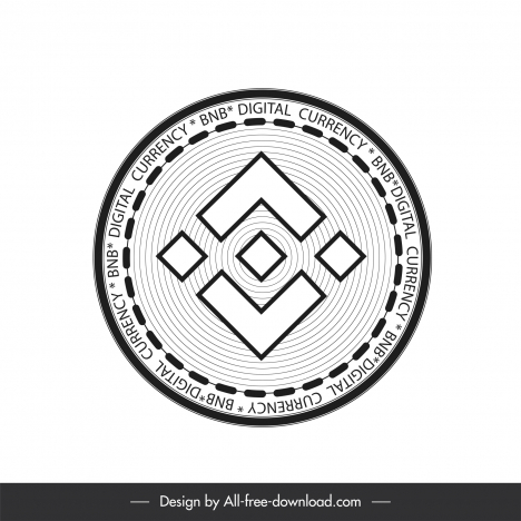 binance coins icon sign back white symmetric design outline