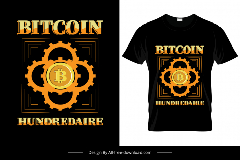 Bitcoin hundredaire tshirt template flat contrast design symmetric ...