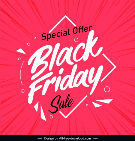 black friday poster dynamic red white texts decor