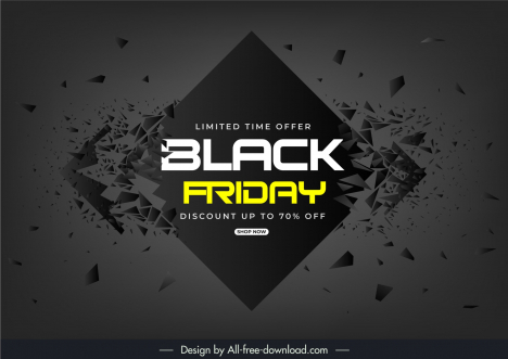 black friday sale background template dynamic bursting geometry