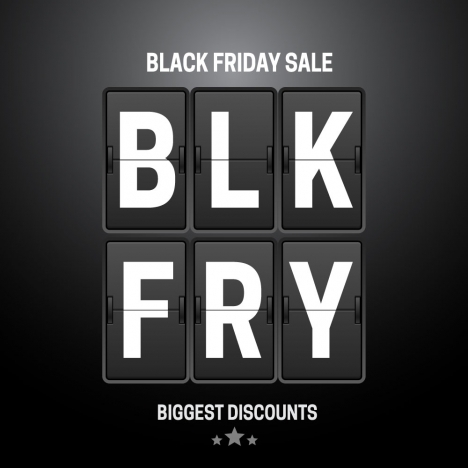 black friday sale banner design with flip clock