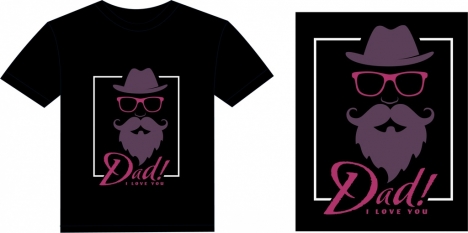 black tshirt template stylish old dad icon