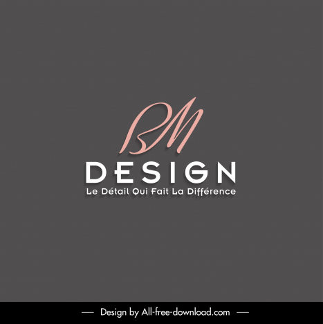 bm design logotype calligraphic texts decor