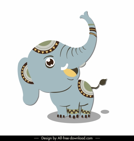 Boho elephant icon cute cartoon character vectors stock in format for free  download 
