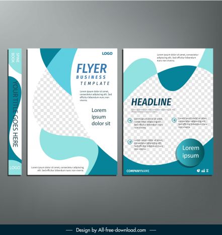 book cover template elegant checkered curves