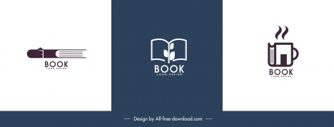 book logo templates flat classic handdrawn sketch