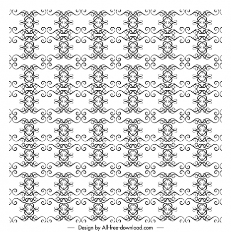 border elements classic style pattern template symmetric repeating curves shapes sketch