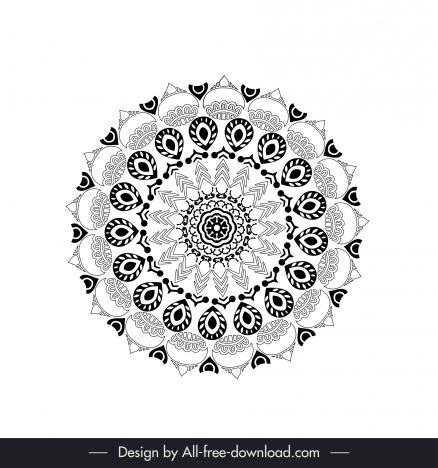 botanical mandalas sign icon vintage symmetric illusion shape sketch