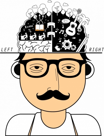 brain creativeness concept man icon head analysis decor