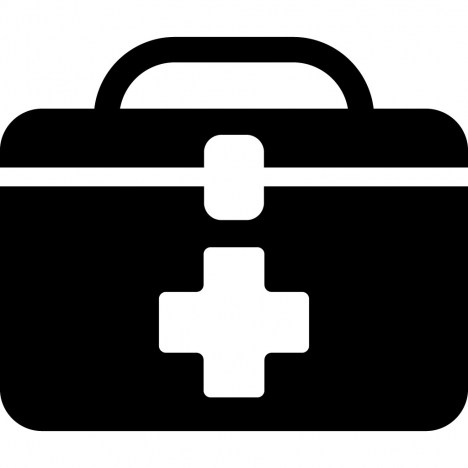 briefcase medical toolkit sign icon flat silhouette contrast design
