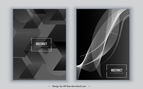 brochure cover template black white abstract geometric dynamic
