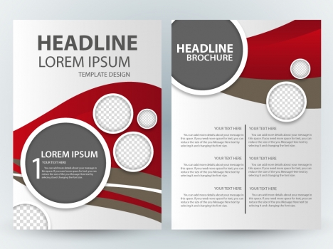 brochure design with circles and bright background illustration