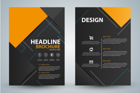 brochure design with modern black background