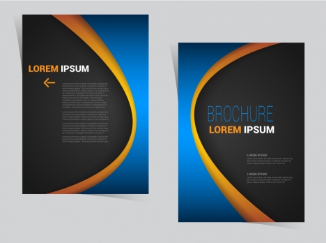 brochure flyer template design with curved line style