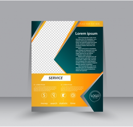 brochure template design with modern checkered background
