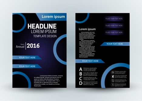 brochure template design with modern dark background