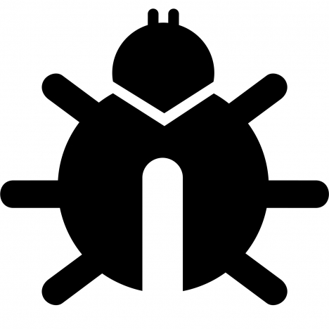 bug sign icon flat black white contrast symmetric outline