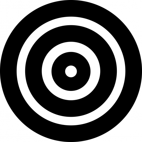 bullseye target sign icon flat black white illusion sketch