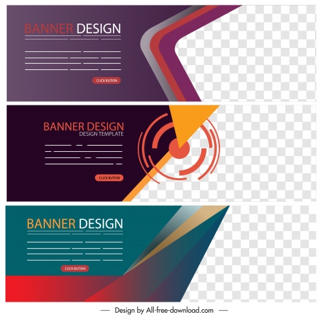business banner templates colorful modern technology design