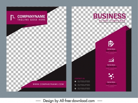 business brochure cover template elegant checkered decor