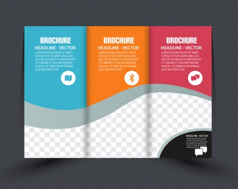 business brochure design with checkered trifold style
