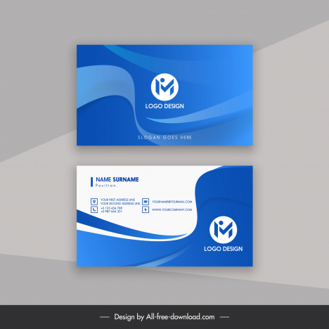 business card dynamic waving curves template