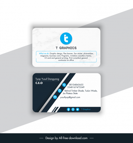 business card template modern elegant contrast plain stripes decor