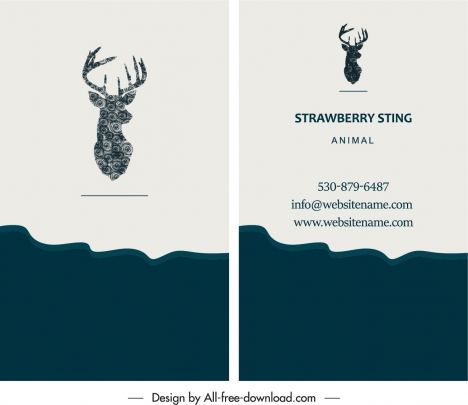 business card template natural reindeer logo decor