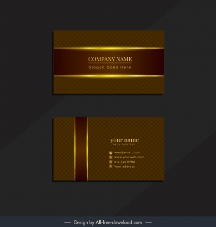 business card template shiny brown gold luxury