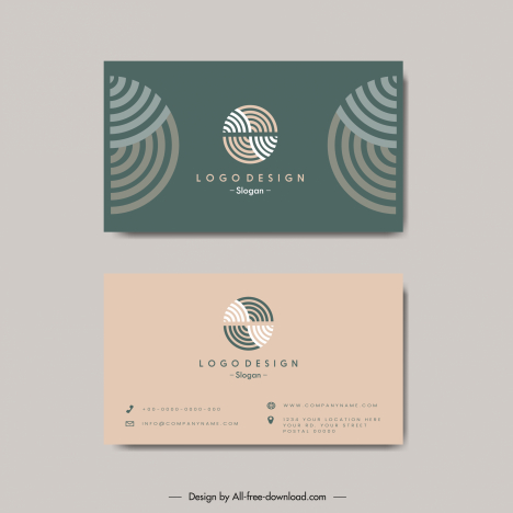 business card templates flat circle curves logotype decor