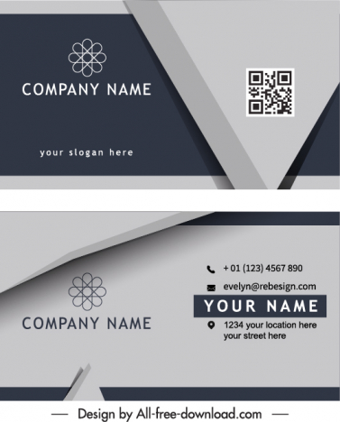 business card templates modern silver 3d design