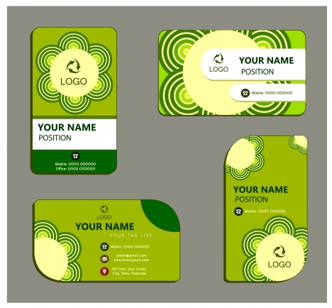 business card templates with green ecology design
