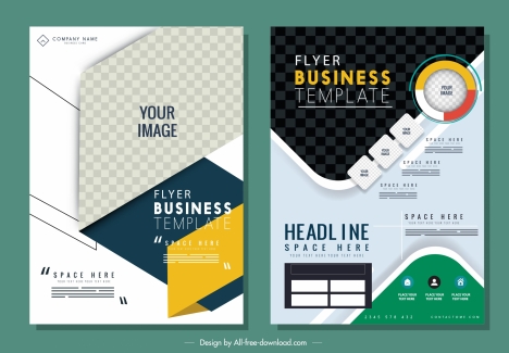 business flyer templates modern colorful design checkered decor