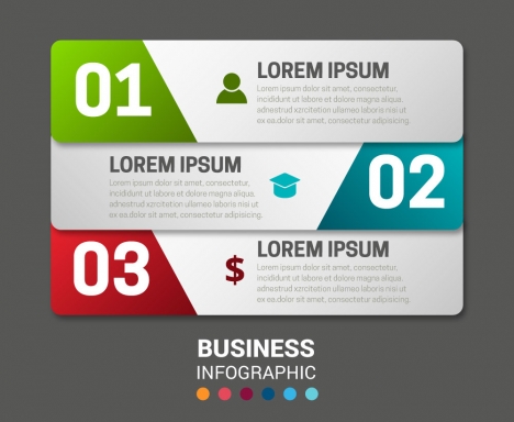 business infographic design with horizontal banners arrangement