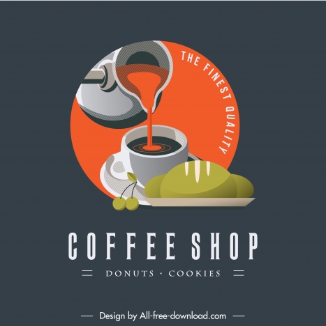 cafe shop logotype motion design colorful classic