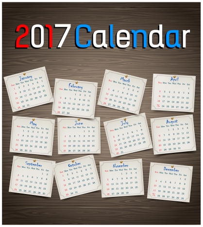 calendar 2017 templates pin table