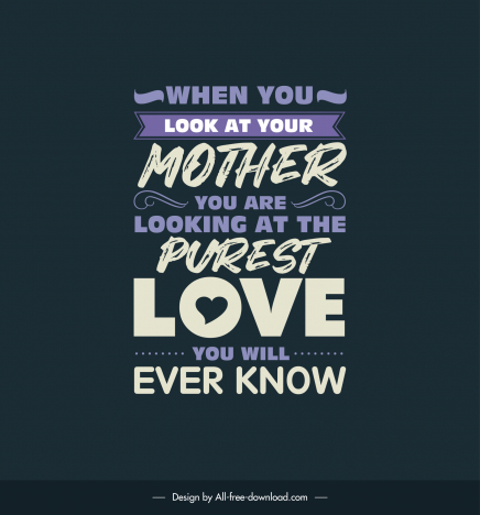 caring mothers day quotes poster template flat retro texts symmetric design