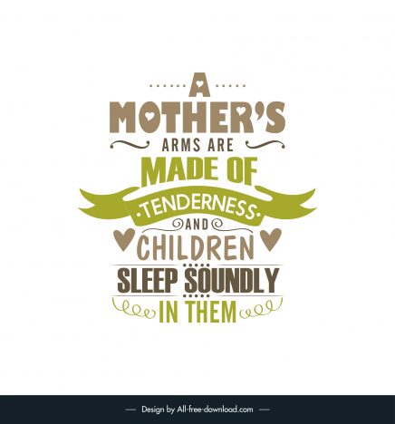caring mothers day quotes poster template symmetric classical texts ribbon hearts decor